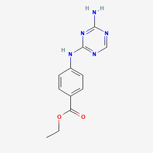 molecular formula C12H13N5O2 B3484309 ethyl 4-[(4-amino-1,3,5-triazin-2-yl)amino]benzoate 