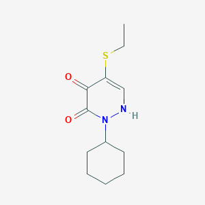 molecular formula C12H18N2O2S B3484313 2-cyclohexyl-5-(ethylthio)-4-hydroxy-3(2H)-pyridazinone 