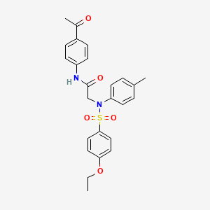 molecular formula C25H26N2O5S B3484315 N~1~-(4-acetylphenyl)-N~2~-[(4-ethoxyphenyl)sulfonyl]-N~2~-(4-methylphenyl)glycinamide 