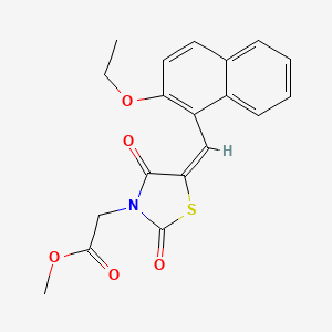 molecular formula C19H17NO5S B3484347 methyl {5-[(2-ethoxy-1-naphthyl)methylene]-2,4-dioxo-1,3-thiazolidin-3-yl}acetate 
