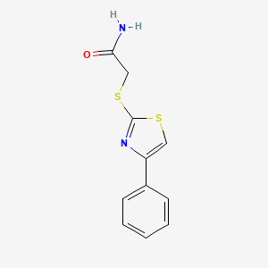 molecular formula C11H10N2OS2 B3484367 2-[(4-phenyl-1,3-thiazol-2-yl)thio]acetamide 