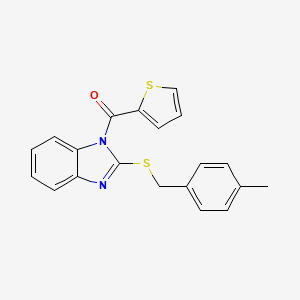 molecular formula C20H16N2OS2 B3484390 2-[(4-methylbenzyl)thio]-1-(2-thienylcarbonyl)-1H-benzimidazole 