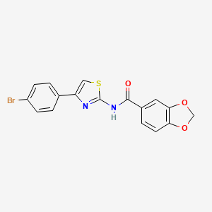 molecular formula C17H11BrN2O3S B3484396 N-[4-(4-bromophenyl)-1,3-thiazol-2-yl]-1,3-benzodioxole-5-carboxamide 