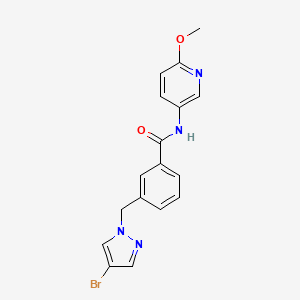 molecular formula C17H15BrN4O2 B3484406 3-[(4-bromo-1H-pyrazol-1-yl)methyl]-N-(6-methoxy-3-pyridinyl)benzamide 