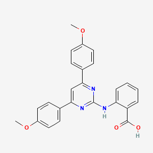 molecular formula C25H21N3O4 B3484438 2-{[4,6-bis(4-methoxyphenyl)-2-pyrimidinyl]amino}benzoic acid 