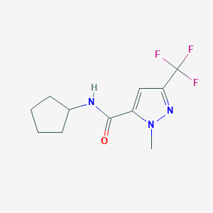 molecular formula C11H14F3N3O B3484442 N-cyclopentyl-1-methyl-3-(trifluoromethyl)-1H-pyrazole-5-carboxamide 