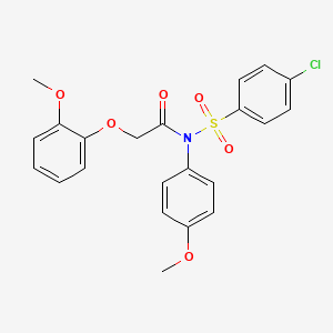 molecular formula C22H20ClNO6S B3484443 N-[(4-chlorophenyl)sulfonyl]-2-(2-methoxyphenoxy)-N-(4-methoxyphenyl)acetamide 