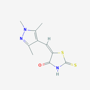 molecular formula C10H11N3OS2 B3484447 2-thioxo-5-[(1,3,5-trimethyl-1H-pyrazol-4-yl)methylene]-1,3-thiazolidin-4-one 