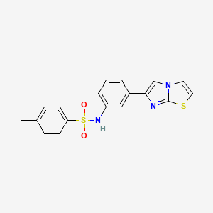 molecular formula C18H15N3O2S2 B3484468 N-(3-imidazo[2,1-b][1,3]thiazol-6-ylphenyl)-4-methylbenzenesulfonamide 