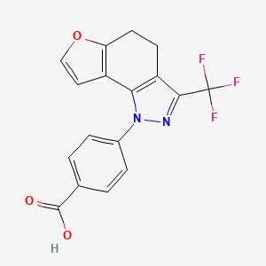 4-[3-(trifluoromethyl)-4,5-dihydro-1H-furo[2,3-g]indazol-1-yl]benzoic acid