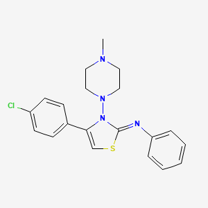 N-[4-(4-chlorophenyl)-3-(4-methylpiperazin-1-yl)-1,3-thiazol-2(3H)-ylidene]aniline