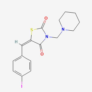 molecular formula C16H17IN2O2S B3484521 5-(4-iodobenzylidene)-3-(1-piperidinylmethyl)-1,3-thiazolidine-2,4-dione 