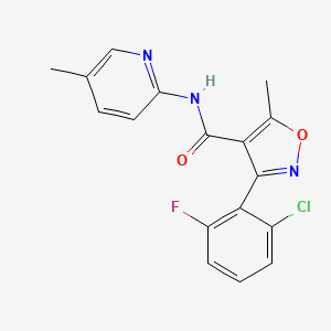 molecular formula C17H13ClFN3O2 B3484545 3-(2-chloro-6-fluorophenyl)-5-methyl-N-(5-methyl-2-pyridinyl)-4-isoxazolecarboxamide 