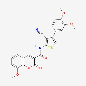 molecular formula C24H18N2O6S B3484547 N-[3-cyano-4-(3,4-dimethoxyphenyl)-2-thienyl]-8-methoxy-2-oxo-2H-chromene-3-carboxamide 