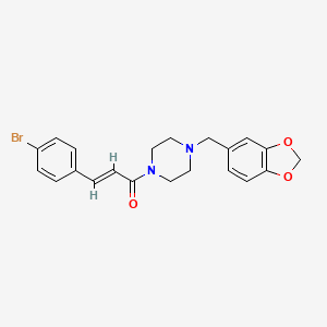 molecular formula C21H21BrN2O3 B3484554 1-(1,3-benzodioxol-5-ylmethyl)-4-[3-(4-bromophenyl)acryloyl]piperazine 