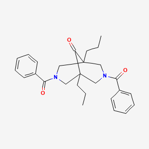 molecular formula C27H32N2O3 B3484562 3,7-dibenzoyl-1,5-dipropyl-3,7-diazabicyclo[3.3.1]nonan-9-one 