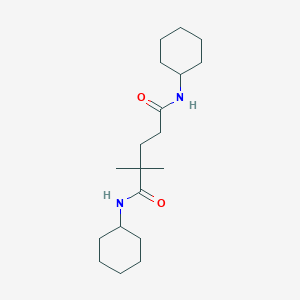 molecular formula C19H34N2O2 B3484619 N,N'-dicyclohexyl-2,2-dimethylpentanediamide 