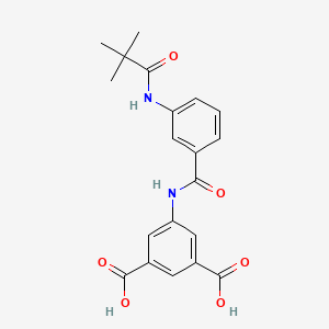 molecular formula C20H20N2O6 B3484625 5-({3-[(2,2-dimethylpropanoyl)amino]benzoyl}amino)isophthalic acid 