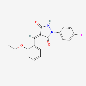 molecular formula C18H15IN2O3 B3484640 4-(2-ethoxybenzylidene)-1-(4-iodophenyl)-3,5-pyrazolidinedione 