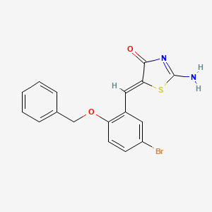 molecular formula C17H13BrN2O2S B3484641 5-[2-(benzyloxy)-5-bromobenzylidene]-2-imino-1,3-thiazolidin-4-one 