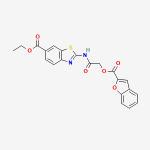 molecular formula C21H16N2O6S B3484675 ethyl 2-({[(1-benzofuran-2-ylcarbonyl)oxy]acetyl}amino)-1,3-benzothiazole-6-carboxylate 