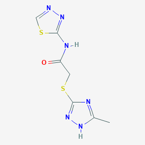molecular formula C7H8N6OS2 B3484682 2-[(5-methyl-4H-1,2,4-triazol-3-yl)thio]-N-1,3,4-thiadiazol-2-ylacetamide 