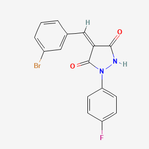 molecular formula C16H10BrFN2O2 B3484684 4-(3-bromobenzylidene)-1-(4-fluorophenyl)pyrazolidine-3,5-dione 