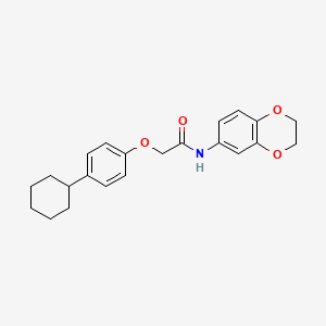 molecular formula C22H25NO4 B3484694 2-(4-cyclohexylphenoxy)-N-(2,3-dihydro-1,4-benzodioxin-6-yl)acetamide 