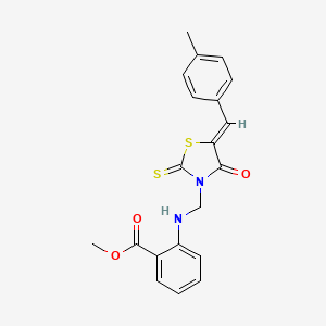 molecular formula C20H18N2O3S2 B3484704 methyl 2-({[5-(4-methylbenzylidene)-4-oxo-2-thioxo-1,3-thiazolidin-3-yl]methyl}amino)benzoate 