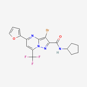 3-bromo-N-cyclopentyl-5-(2-furyl)-7-(trifluoromethyl)pyrazolo[1,5-a]pyrimidine-2-carboxamide