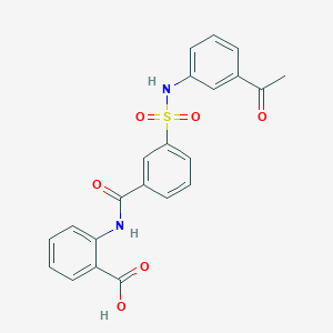 molecular formula C22H18N2O6S B3484729 2-[(3-{[(3-acetylphenyl)amino]sulfonyl}benzoyl)amino]benzoic acid 