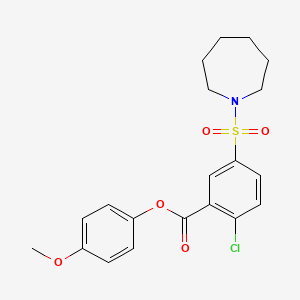 molecular formula C20H22ClNO5S B3484734 4-methoxyphenyl 5-(1-azepanylsulfonyl)-2-chlorobenzoate 