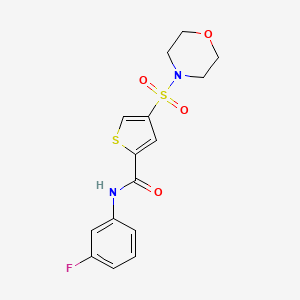 molecular formula C15H15FN2O4S2 B3484743 N-(3-fluorophenyl)-4-(4-morpholinylsulfonyl)-2-thiophenecarboxamide 