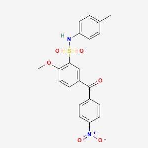 molecular formula C21H18N2O6S B3484750 2-methoxy-N-(4-methylphenyl)-5-(4-nitrobenzoyl)benzenesulfonamide 