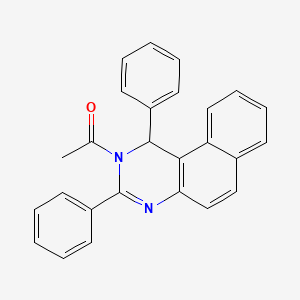 molecular formula C26H20N2O B3484758 2-acetyl-1,3-diphenyl-1,2-dihydrobenzo[f]quinazoline 