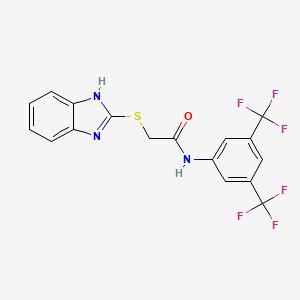 molecular formula C17H11F6N3OS B3484769 2-(1H-benzimidazol-2-ylthio)-N-[3,5-bis(trifluoromethyl)phenyl]acetamide 