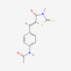 molecular formula C13H12N2O2S2 B3484776 N-{4-[(3-methyl-4-oxo-2-thioxo-1,3-thiazolidin-5-ylidene)methyl]phenyl}acetamide 