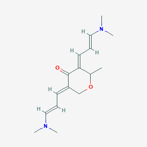 3,5-bis[3-(dimethylamino)-2-propen-1-ylidene]-2-methyltetrahydro-4H-pyran-4-one