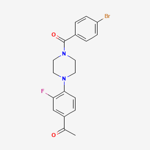 molecular formula C19H18BrFN2O2 B3484784 1-{4-[4-(4-bromobenzoyl)-1-piperazinyl]-3-fluorophenyl}ethanone 