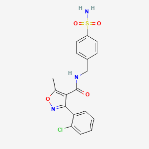 molecular formula C18H16ClN3O4S B3484798 N-[4-(aminosulfonyl)benzyl]-3-(2-chlorophenyl)-5-methyl-4-isoxazolecarboxamide 