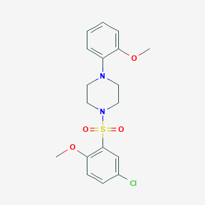 molecular formula C18H21ClN2O4S B3484819 1-[(5-chloro-2-methoxyphenyl)sulfonyl]-4-(2-methoxyphenyl)piperazine 