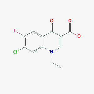 molecular formula C12H8ClFNO3- B348482 7-Chloro-1-ethyl-6-fluoro-4-oxo-quinoline-3-carboxylate 