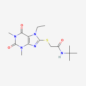 molecular formula C15H23N5O3S B3484845 N-(tert-butyl)-2-[(7-ethyl-1,3-dimethyl-2,6-dioxo-2,3,6,7-tetrahydro-1H-purin-8-yl)thio]acetamide 