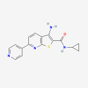 molecular formula C16H14N4OS B3484873 3-amino-N-cyclopropyl-6-pyridin-4-ylthieno[2,3-b]pyridine-2-carboxamide 