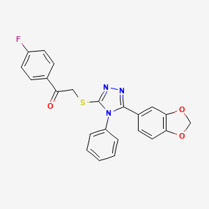 2-{[5-(1,3-benzodioxol-5-yl)-4-phenyl-4H-1,2,4-triazol-3-yl]thio}-1-(4-fluorophenyl)ethanone