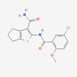 2-[(5-chloro-2-methoxybenzoyl)amino]-5,6-dihydro-4H-cyclopenta[b]thiophene-3-carboxamide