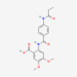 molecular formula C19H20N2O6 B3484894 4,5-dimethoxy-2-{[4-(propionylamino)benzoyl]amino}benzoic acid 