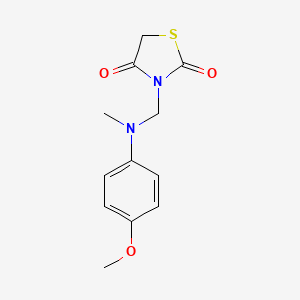 molecular formula C12H14N2O3S B3484897 3-{[(4-methoxyphenyl)(methyl)amino]methyl}-1,3-thiazolidine-2,4-dione 