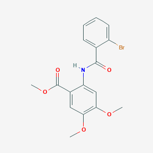 molecular formula C17H16BrNO5 B3484907 methyl 2-[(2-bromobenzoyl)amino]-4,5-dimethoxybenzoate 