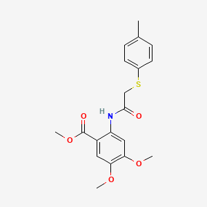 molecular formula C19H21NO5S B3484914 methyl 4,5-dimethoxy-2-({[(4-methylphenyl)thio]acetyl}amino)benzoate 